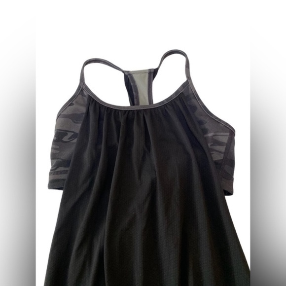 LULULEMON |  No Limits Tank Top Size 4 Sport Bra Camo Black Athletic - Picture 7 of 8